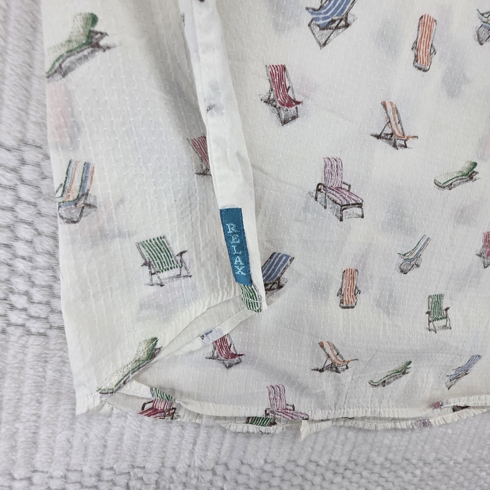 Tommy Bahama Shirt Mens Large White  Button Down Beach Relax Island Modern Linen - Picture 9 of 9